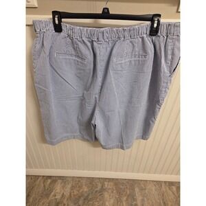 Lands End Women's Blue Stripe Pull On Shorts Size 22W Cotton‎ Blend